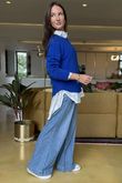 Made in Italy Conrad Body Skim Knit Jumper Lapis